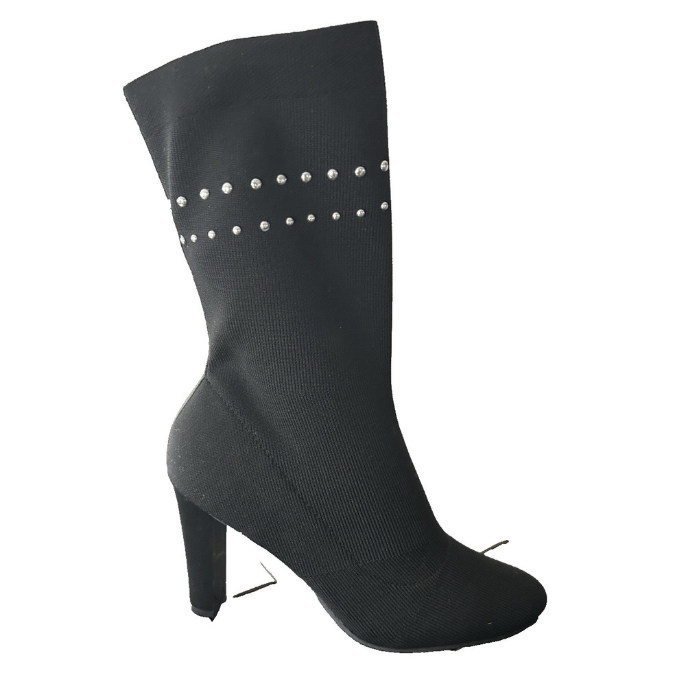 Circus by Sam Edelman Black Heeled Studded Stretch Knit Jada Boots Size  7.5 - Picture 3 of 6
